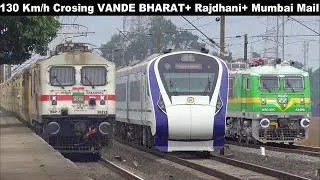 130 Kmph Perfect Crossing Trains | Vande Bharat+ Rajdhani + WAP-4 ICF Trains 110 Kmph| Eastern Rail
