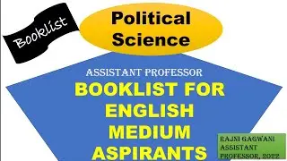 POLITICAL SCIENCE||BOOKLIST FOR ENGLISH MEDIUM||RPSC||ASSISTANT PROFESSOR