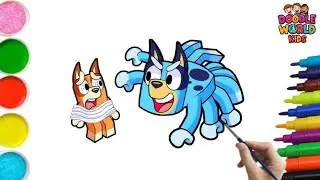 How to Draw Spider Bluey Bingo baby  Muffin Man Song | Easy Cute Drawing| Muffin Man Song | Kids Art