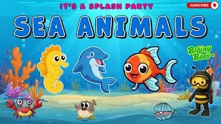 It's a Splash Party with Sea Animals 🐬| Learn Sea Animals for Kids | Brainy Bees