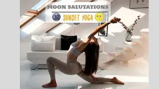 Moon Salutations - Calming  Sunset Yoga Flow I Beginners Friendly