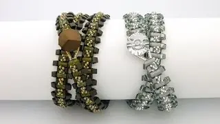 TheHeartBeading: Wrap Bracelet with Rullas and Triangle Beads (no sound)