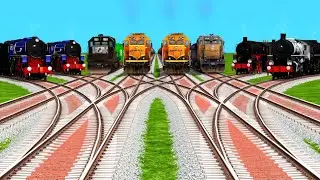 All Steam Trains Crossing By Bumpy Forked Railroad Tracks | train simulator classic gameplay 2025