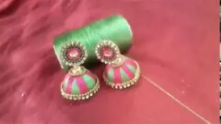 HOW TO MAKE DOUBLE COLOUR SILK THREAD EARRINGS //DI Y//DESIGNER SILK THREAD EARRINGS