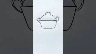How to Draw a Cooking Pot Easy for Kids | Cooking Pot Drawing Step by Step | #shorts #cookingpot