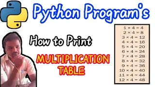 To Display the Multiplication Table in Python Programming || Python Programming