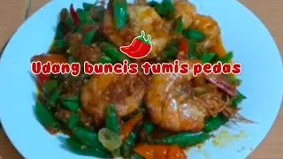 Udang buncis tumis pedas #masakansimple #cooking 