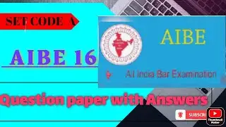 AIBE 16 (Set A) Question paper with Answers #aibe #aibeexam #aibe16exam