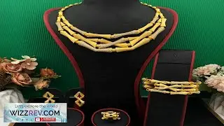 JRH Bride High End Gold Plated Copper Zircon Wedding Jewelry Set Party Accessory