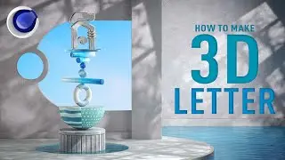 Cinema 4D Tutorials | អក្សរ​ គ - Letter Ko | 3D​ ​Typography