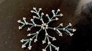 Kolay Boncuklu Kar Tanesi | Easy Beaded Snowflake