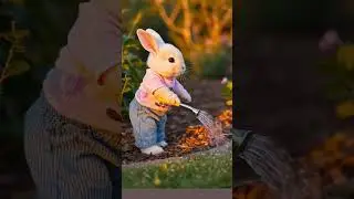 Rabbit watering plants #poojajani