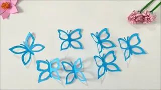 3d paper butterfly wall art easy with one sheet of paper  | paper butterfly making easy at home