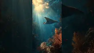 The Gentle Giant of the Ocean 🌊 | Manta Ray Gliding in 4 K HDR Beauty #shorts