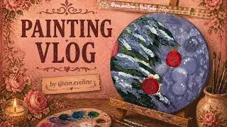 Paint with me (2nd vlog) / speed up / Christmas themed / easy, good for beginners 🎄🎨