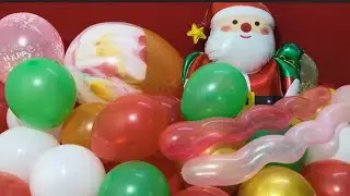 Весёлое, много радостного рождественского видео с надуванием воздушных шариков ASMR, очень приятное!