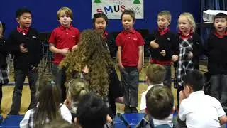 Kindergarteners Perform at the All-School Assembly