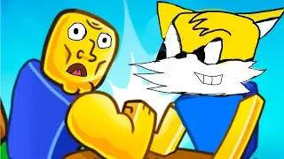 tails plays arm wrestle simulator