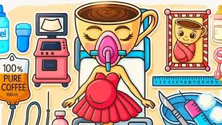 🌸 Paper DIY: Ballerina Cappuccina 🤰🏼 Pregnant & Babysitting 👼🏻 | Cute Paper Doll Craft