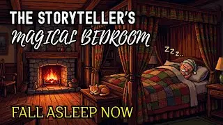 ★FALL ASLEEP in 10 Minutes★ The Storyteller's Magical Bedroom | Fireplace & Cat Purr