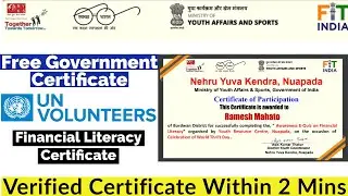 Free Government Certificate | Financial Literacy Certificate | Free Certificate
