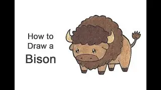 How to Draw a Bison / Buffalo (Cartoon)