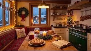 A Peaceful Snowy Morning in the 1950s ❄️ Vintage Oldies Playing in Another Room | Fireplace Ambience