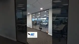 Banded Office Glass Partition Walls. #glasswalls. #glassdoors #Officedesign