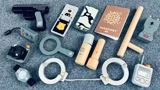 7-Minute Unboxing: Interpol Role-Playing Set - Wooden Simulation Police Toy