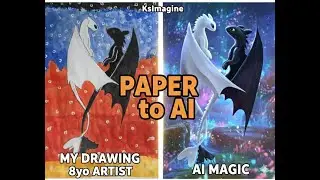 ​I drew Dragons and AI made them REAL! (8yo Artist)