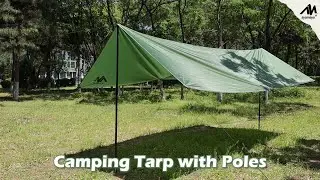 How to Set Up the Ayamaya 15FT Camping Tarp | All-Weather Sun & Rain Shelter with Poles