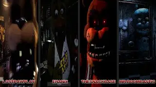Fnaf Plus first version comparison (LostPawPlay, Ehanix, TheSnackBase, Mr.Boombastic)