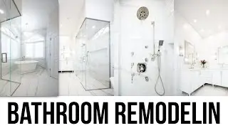 Bathroom Remodel | Large-Format Marble Look Tile, Frameless Shower & Freestanding Tub. Wilmette IL