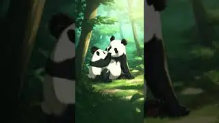 Cute Panda enjoying their evening in a beautiful forest #pandapic #babypanda #peterpanda #pinkpanda