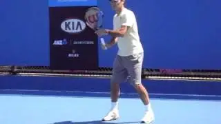 Roger Federer Practice - Australian Open 2011