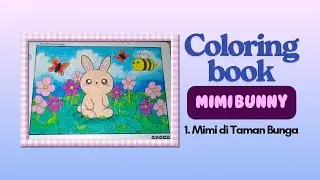 Mewarnai mimi bunny Mimi di taman bunga