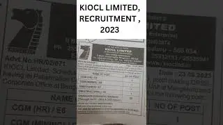KIOCL LIMITED, MINIRATNA, RECRUITMENT, 2023