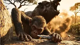 Life 4.3 M Years Ago: Australopithecus VS Giant Saber-Tusked Boar – The Deadliest Encounter