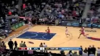 Derrick Rose Gets the Steal and Finishes with a Two-Handed Tomahawk Dunk Against the Hawks