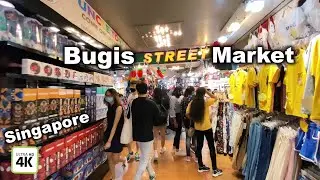 Bugis Street Market Walking Tour [Singapore] in 4K & Binaural Sound