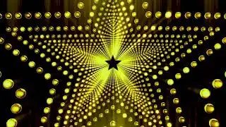 Golden Star Light Loop 4K &ndash; 1 Hour Seamless Visual &ndash; No Sound &ndash; DJ / Party Background