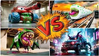 MCQUEEN TANK 🆚SCHOOL BUS MONSTER🆚POLICE CAR EATER🆚 #2