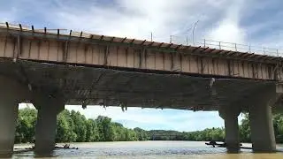 Boating Upstream from Zanesville under the Interstate 70 Bridge