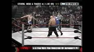 3 Live Kru - Double Spinebuster & Corkscrew Calf Kick (3-On-1)