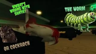 Playing four weird games in Roblox!?! Santa Is A Big Giant Worm!!!