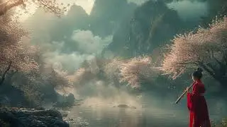 Traditional Chinese flute with gentle cat meows for calming study or meditation music #zenmeow