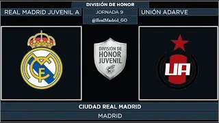 Real Madrid Juvenil A - Unión Adarve | División de Honor Juvenil 2021/22 | Jornada 9