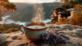 Relaxing Coffee Scene A Cup in the Forest Landscape Perfect Peaceful Moment in Nature