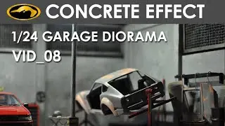 three bay garage - concrete walls effect