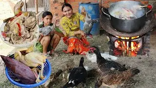 Cooking Steamed chicken and banana flowers recipe
